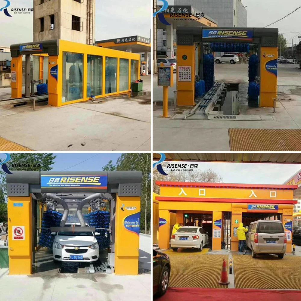 Risense full automatic high pressure brush washing 2022 tunnel car wash system price with air dryer